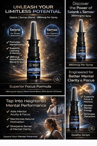 Limitless Selank/Semax Blend Nasal Spray 280mcg per Spray Research Use only in Saudi Arabia