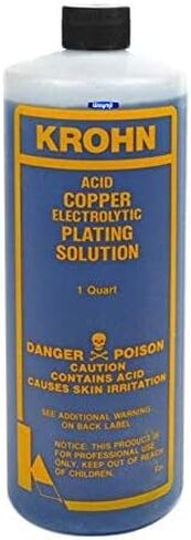 Krohn Acid Copper Electroplating Kit – 1 Quart Copper Plating Solution with Pure Copper Anode 1" x 6" for Jewelry & Metalworking in Kuwait