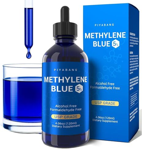 Methylene Blue Pharmaceutical Grade, 5% USP Grade Methylene Blue Drops for Humans, Third Party Tested - 120mL in Kuwait