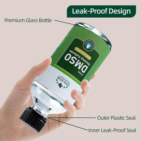 ثنائي ميثيل سلفوكسيد (DMSO) سائل نقي بنسبة 99.95% |8 أونصة. DMSO غير مخفف | غير مخفف وعديم الرائحة، موجود في زجاجة زجاجية فاخرة in Kuwait