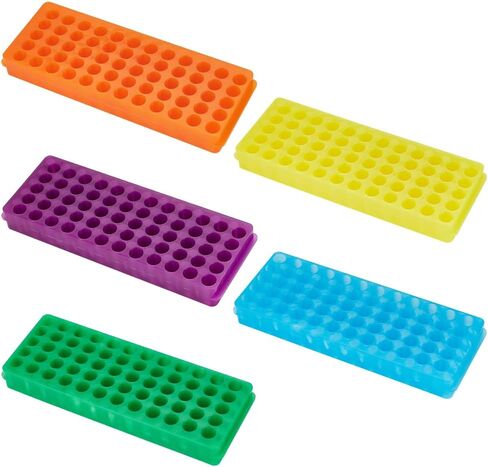 OLYCRAFT 5PCS Polypropylene Microcentrifuge Tube Rack, Double Panel 60-Well Centrifuge Test Tube Holder for Chemistry Laboratory - Assorted Colors in Kuwait