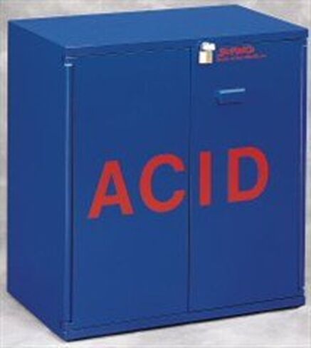 SciMatCo SC8081 High-Density Plywood Non-Metallic Jumbo Stacking Acid Cabinet, Blue, 24 x 2.5 Liters Capacity in Saudi Arabia