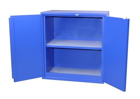 SciMatCo SC8081 High-Density Plywood Non-Metallic Jumbo Stacking Acid Cabinet, Blue, 24 x 2.5 Liters Capacity in Saudi Arabia
