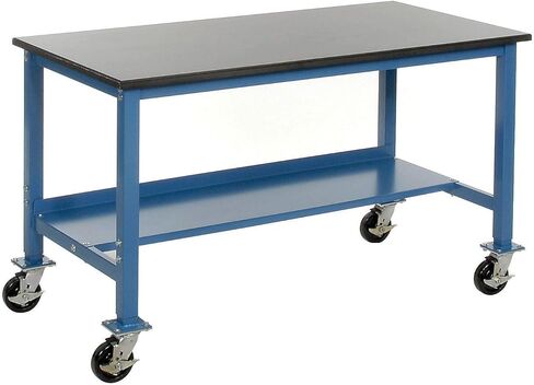 Global Industrial Mobile Lab Workbench, Phenolic Resin Safety Edge, 72" W x 36" D, Blue in Saudi Arabia