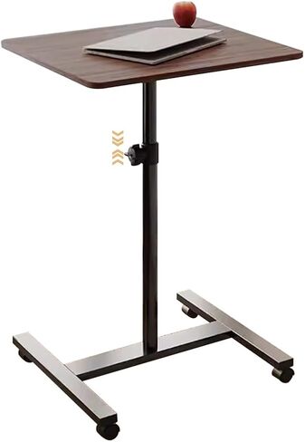Stand Up Desk Adjustable Height Research Room Work Lift Sit Stand Desk, Portable Mobile Bedside Table with Brake Rollers, Hospital Dining Table ?,Primary Color-60 * 52 * 74-113cm in Kuwait