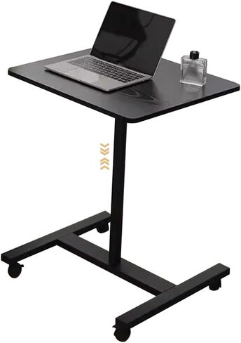 Stand Up Desk Adjustable Height Research Room Work Lift Sit Stand Desk, Portable Mobile Bedside Table with Brake Rollers, Hospital Dining Table ?,Primary Color-60 * 52 * 74-113cm in Saudi Arabia