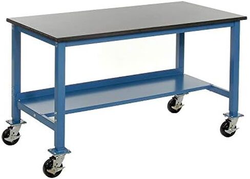 Global Industrial Mobile Lab Workbench, Phenolic Resin Safety Edge, 72" W x 36" D, Blue in Saudi Arabia
