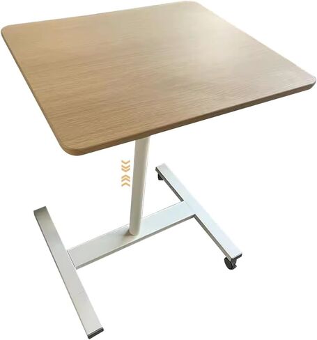 Stand Up Desk Adjustable Height Research Room Work Lift Sit Stand Desk, Portable Mobile Bedside Table with Brake Rollers, Hospital Dining Table ?,Primary Color-60 * 52 * 74-113cm in Saudi Arabia
