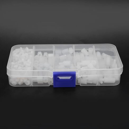 مجموعة براغي صواميل فاصل من النايلون من كيكومي، مواصفات النموذج الكامل، متينة وسهلة الاستخدام، تستخدم على نطاق واسع من قبل النساء والرجال (براغي نايلون M3 سوداء، 300 قطعة/صندوق) in Kuwait