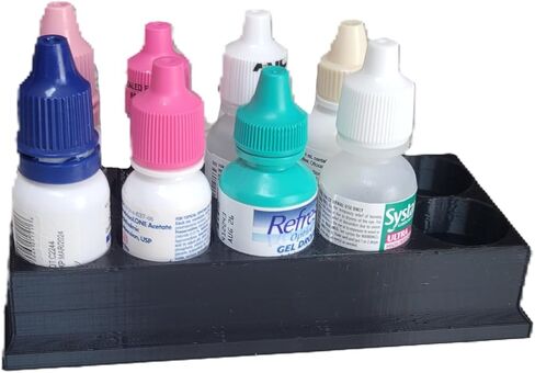 Znet3D Eye Drop Bottles Organizer & Storage – 10-Slot Holder (Black) in Saudi Arabia