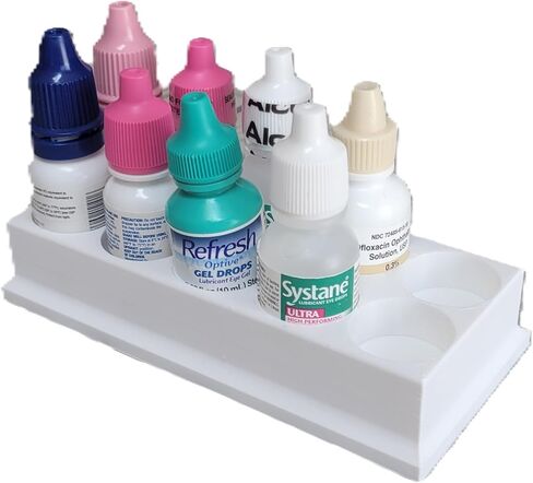 Znet3D Eye Drop Bottles Organizer & Storage – 10-Slot Holder (Black) in Saudi Arabia