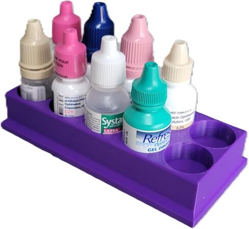 Znet3D Eye Drop Bottles Organizer & Storage – 10-Slot Holder (Black) in Saudi Arabia