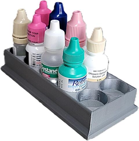 Znet3D Eye Drop Bottles Organizer & Storage – 10-Slot Holder (Black) in Saudi Arabia