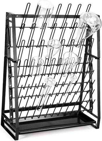 FOUR E'S SCIENTIFIC Lab Drying Rack, Steel Wire Bottle Drying Rack for Lab Glassware Countertop Wall Mounted Detachable Dryer Stand, Holds Up to 83 Pieces in Kuwait
