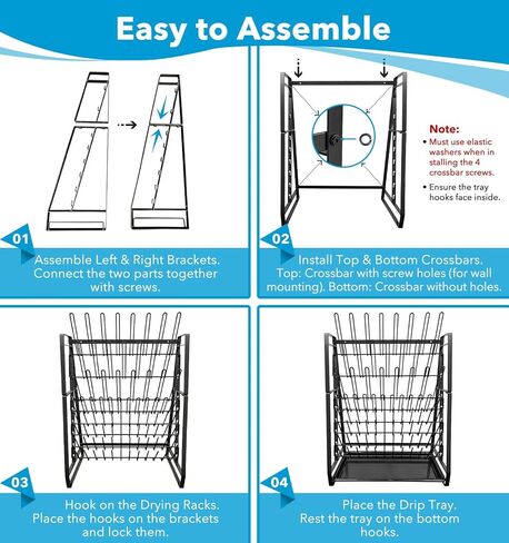 FOUR E'S SCIENTIFIC Lab Drying Rack, Steel Wire Bottle Drying Rack for Lab Glassware Countertop Wall Mounted Detachable Dryer Stand, Holds Up to 83 Pieces in Kuwait
