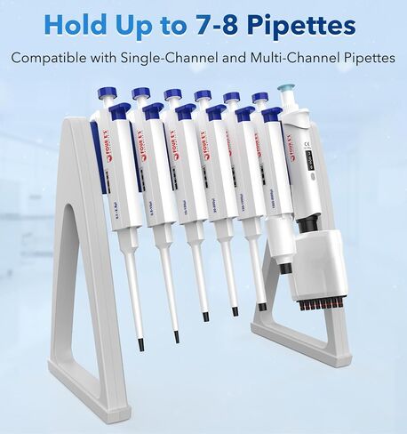 FOUR E'S SCIENTIFIC 2 Pcs Pipette Stand, Lab Pipettor Holder, Plastic Micropipette Rack Hold Up to 7-8 Pipettes (Micro Pipettes Not Included) in Kuwait