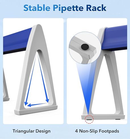 FOUR E'S SCIENTIFIC 2 Pcs Pipette Stand, Lab Pipettor Holder, Plastic Micropipette Rack Hold Up to 7-8 Pipettes (Micro Pipettes Not Included) in Kuwait