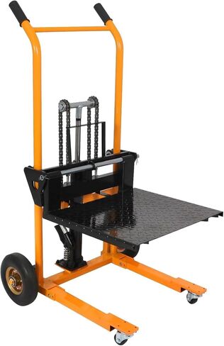 APOLLOLIFT Material Lift Winch Stacker, 440 lbs Capacity 35.4" Lifting Height, Manual Stacker Pallet Jack Truck Dolly with Swivel Casters and Lift Plate in Saudi Arabia