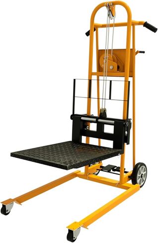 APOLLOLIFT Material Lift Winch Stacker, 440 lbs Capacity 35.4" Lifting Height, Manual Stacker Pallet Jack Truck Dolly with Swivel Casters and Lift Plate in Saudi Arabia