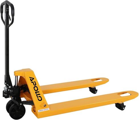 شاحنة رافعة البليت APOLLOLIFT، سعة 5500 رطل، 27 بوصة عرض × 48 بوصة طول، شوكة يدوية قياسية لشاحنة البليت لعجلات المستودعات من النايلون in Kuwait