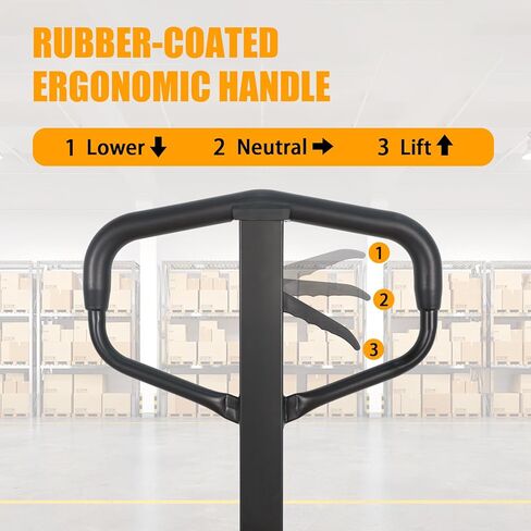 شاحنة رافعة البليت APOLLOLIFT، سعة 5500 رطل، 27 بوصة عرض × 48 بوصة طول، شوكة يدوية قياسية لشاحنة البليت لعجلات المستودعات من النايلون in Kuwait