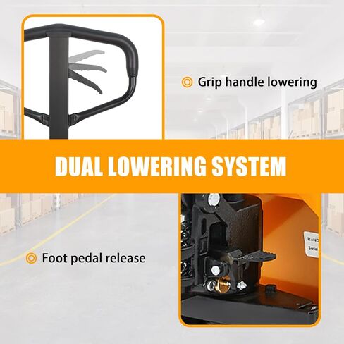 شاحنة رافعة البليت APOLLOLIFT، سعة 5500 رطل، 27 بوصة عرض × 48 بوصة طول، شوكة يدوية قياسية لشاحنة البليت لعجلات المستودعات من النايلون in Kuwait