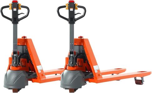 Tory Carrier Full Electric Pallet Jack Truck, 3300lbs Capacity Motorized Pallet Lift Trucks, 48" x 27" Fork Size Powered Lithium Battery Truck for Indoor Storage and Material Handling Orange-EPJ3300 in Kuwait