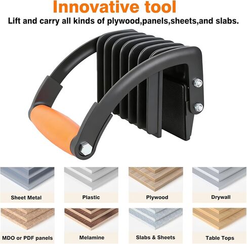 حامل لوحة يد واحدة، 2 حزمة أداة رفع المشبك 200 رطل مع نطاق قبضة 0-1 بوصة، مقابض غير قابلة للانزلاق للجدران الجافة، الخشب الرقائقي، MDF، سلع ألواح OSB in Kuwait
