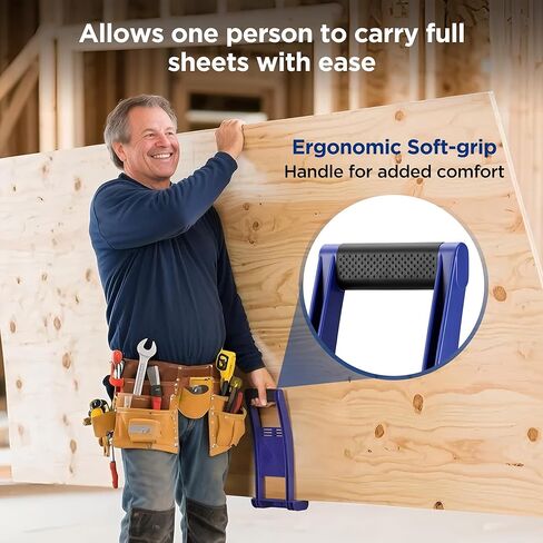 WORKPRO Drywall Carrier, 2 Pack Plywood Carrier Tool with 176 lbs Load Capacity, Heavy Duty Lift and Carry Panel Mover Tool, Easy to Carry Drywall, Plywood, Glass Boards, Plasterboard in Saudi Arabia