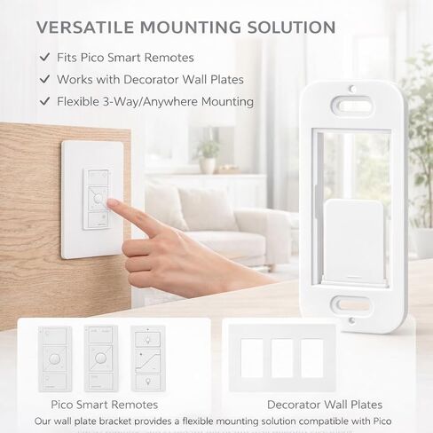 حامل لوحة حائط لجهاز التحكم عن بعد Lutron Caseta Pico (4 عبوات) | حامل تثبيت على الحائط لجهاز التحكم عن بعد Lutron Pico Smart | تركيب سلس وغير متذبذب | دعامة حائط متينة منخفضة المستوى in Kuwait