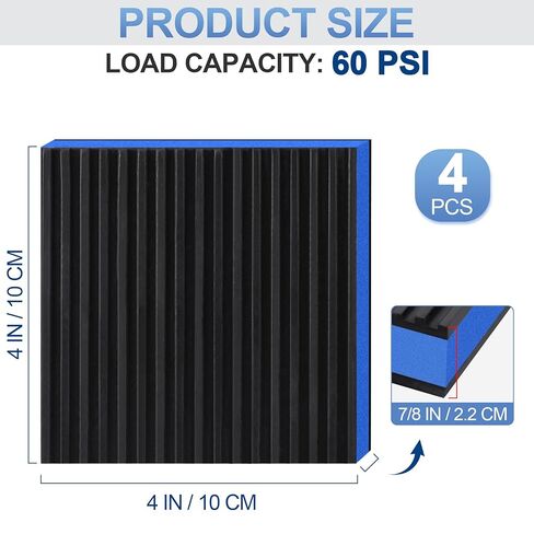 ToLanbbt 4 Pack Anti Vibration Pads for Washing Machine 4"x4", 7/8"T EVA Mechanical Damping Vibrating Sound Isolation Pad Rubber Isolator Mat for Compressor, Air Conditioner, Washer, Dryer, Treadmill in Kuwait