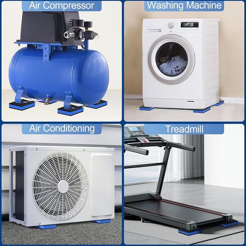 ToLanbbt 4 Pack Anti Vibration Pads for Washing Machine 4"x4", 7/8"T EVA Mechanical Damping Vibrating Sound Isolation Pad Rubber Isolator Mat for Compressor, Air Conditioner, Washer, Dryer, Treadmill in Kuwait