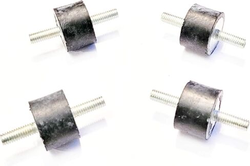Pack of 4 Rubber Vibration Isolator Mounts - 1-1/2" Diameter x 1" Height, 3/8-16 Thread x 1" Length Male/Male Studs - HVAC, Generators, Motors, Compressors, Pumps in Kuwait