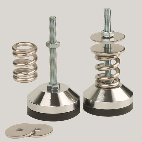 Split Type Heavy-Duty Spring Isolator, Floor Standing Isolator Base, Diameter 1.97" Dia Base,Leveling Screw Leg M8 Thread, 1350 Lb Capacity (D60-M8-H80,4Pcs) in Saudi Arabia