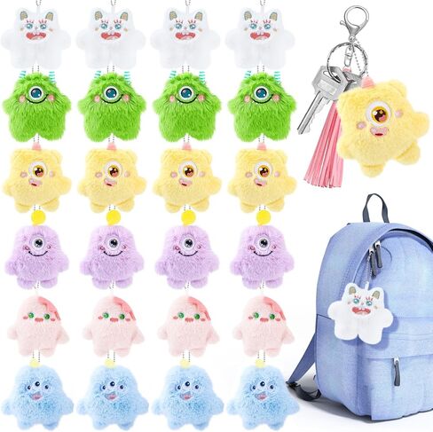 Hungdao 12 Pcs Easter Plush Keychain Bulk Mini Plush Small Stuffed Animal Bulk Back to School Gifts Stocking Stuffers for Kids Goodie Bag Fillers Devil Theme Party Favors in Kuwait