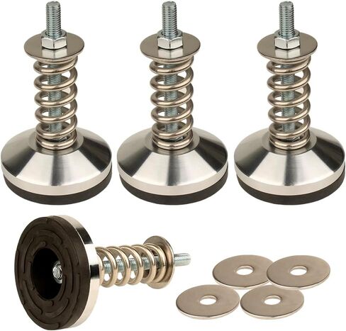 Split Type Heavy-Duty Spring Isolator, Floor Standing Isolator Base, Diameter 1.97" Dia Base,Leveling Screw Leg M8 Thread, 1350 Lb Capacity (D60-M8-H80,4Pcs) in Saudi Arabia