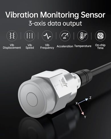 WITMOTION WTVB05 IPX8 Waterproof Vibration Sensor Transducer, Modbus RTU 3-axis (XYZ) Vibration Displacement(30000um)+Speed(100mm/s)+Frequency(2000HZ), for Structural Health Monitoring in Saudi Arabia