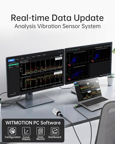WITMOTION WTVB05 IPX8 Waterproof Vibration Sensor Transducer, Modbus RTU 3-axis (XYZ) Vibration Displacement(30000um)+Speed(100mm/s)+Frequency(2000HZ), for Structural Health Monitoring in Saudi Arabia
