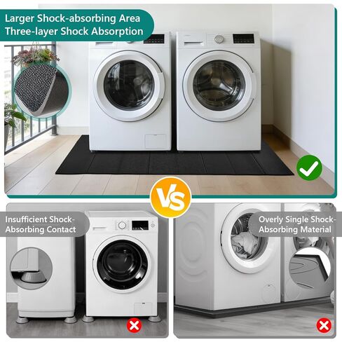Washing Machine Anti-Vibration Mat ,63 x 29.5 '' Large Anti Vibration Mat，Foldable Anti Vibration Pads for Washing Machine Dryer，Shock Absorbing Mat for Floor Protection, Non-Slip Waterproof in Kuwait