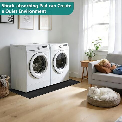 Washing Machine Anti-Vibration Mat ,63 x 29.5 '' Large Anti Vibration Mat，Foldable Anti Vibration Pads for Washing Machine Dryer，Shock Absorbing Mat for Floor Protection, Non-Slip Waterproof in Kuwait