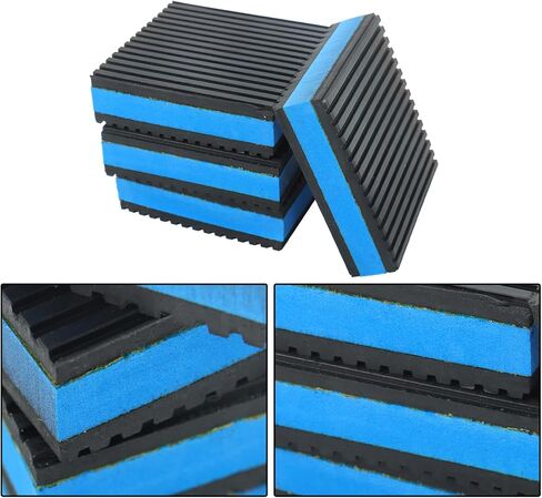 findmall 8Pcs Vibration Pads 3" X 3" X 7/8" EVA Rubber Shock Absorbing pad, Heavy Duty Vibration Isolation Pads Fit for Air Compressos Treadmill and Washer Dryer in Saudi Arabia