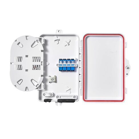 توزيع ألياف FTTH 4/8 النوى، صندوق توزيع الألياف ذو 4 منافذ، مع 4 محولات SC و4 محولات LC مزدوجة in Kuwait