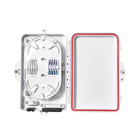 توزيع ألياف FTTH 4/8 النوى، صندوق توزيع الألياف ذو 4 منافذ، مع 4 محولات SC و4 محولات LC مزدوجة in Kuwait
