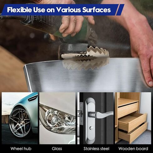 مجموعة 11 قطعة من أقراص تلميع اللباد الصوفي ومركبات التلميع، عجلة تلميع سميكة لتلميع الأربور مقاس 4-1/2 بوصة × 7/8 بوصة لطاحونة الزوايا، قرص رفرف من اللباد الصوفي مع دعم من الألياف الزجاجية لإنهاء المرآة in Kuwait