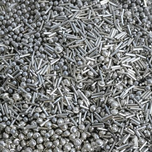 14oz 1/8" Stainless Steel Tumbling Media Shot - 3 Shapes Mixed (Ballcone,Ball,Pin) for Jewelry Polishing, Metal Deburring & Rust Removal - Industrial Grade Tumbler Media (14 OZ) in Saudi Arabia