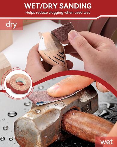 لفة قماش صنفرة، 6 حبيبات، 1 بوصة × 19.7 قدم (6 متر) لفة ورق صنفرة 80 120 240 320 400 600، قماش صنفرة للمعادن والخشب والسيارات والأثاث، قماش كاشط رطب/جاف مع موزع in Kuwait