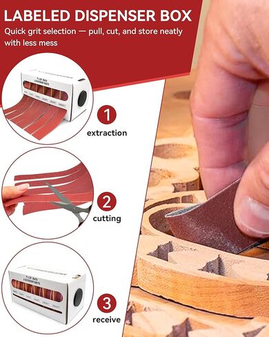 لفة قماش صنفرة، 6 حبيبات، 1 بوصة × 19.7 قدم (6 متر) لفة ورق صنفرة 80 120 240 320 400 600، قماش صنفرة للمعادن والخشب والسيارات والأثاث، قماش كاشط رطب/جاف مع موزع in Kuwait