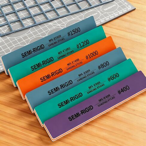 6 قطع من أعواد الصنفرة من IRISFLY، مجموعة متنوعة من أعواد التلميع، أدوات صنع هوايات النماذج، أدوات صنفرة معدنية وبلاستيكية لإصلاح جاندام، نموذج الحرف اليدوية للمبتدئين (400،600،800،1000،1200،1500 حبيبة) in Kuwait