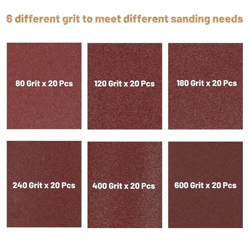 Micro Sander Kit with 120 Pcs Mini Sander Paper, 3.5" x 1" Detail Refills 80 120 180 240 400 600 Grit in Saudi Arabia