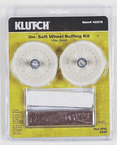 Klutch 3in. Buffing Kit with Pads and Paste 4-Pc., for Use with Power Drills with 4500 Max RPM in Saudi Arabia